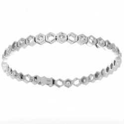 925 Sterling Silver Rhodium Plated with Stones Bracelets